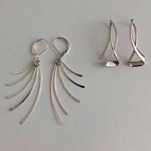 2 pair sterling silver dangle earrings